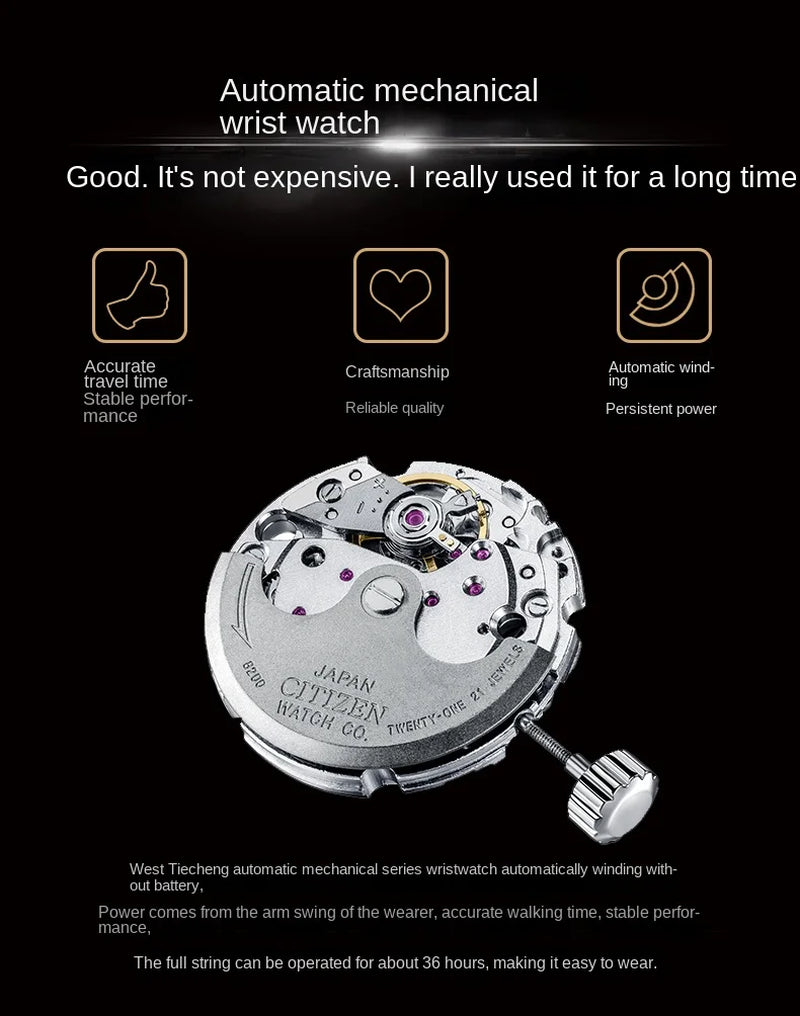 Genuine Watch Automatic Mechanical Watch Fashion Steel Belt Men'S Watch NH8330 Automatic Watch Business Jp(Origin)