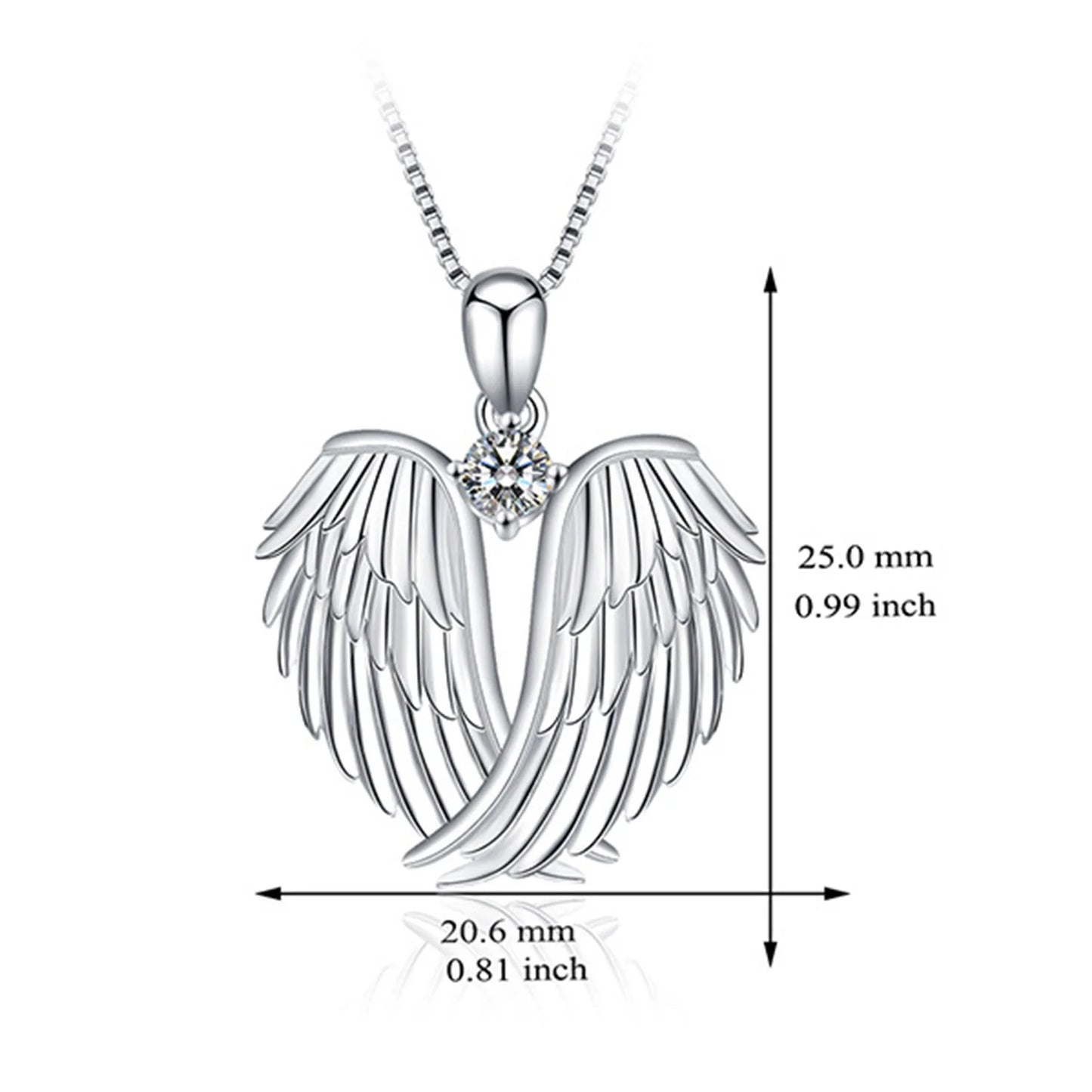 Jewelry on Clearance!Angel Wings Necklace 925 Sterling Silver Guardian Angel Wings Pendant Necklace Birthstone Necklace for Women Girls Christmas Jewelry Gifts